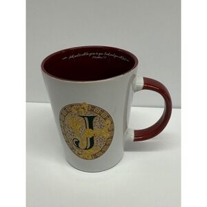 Divinity Collection Mug Letter J Monogram Verse Matthew 77 Ceramic. J letter